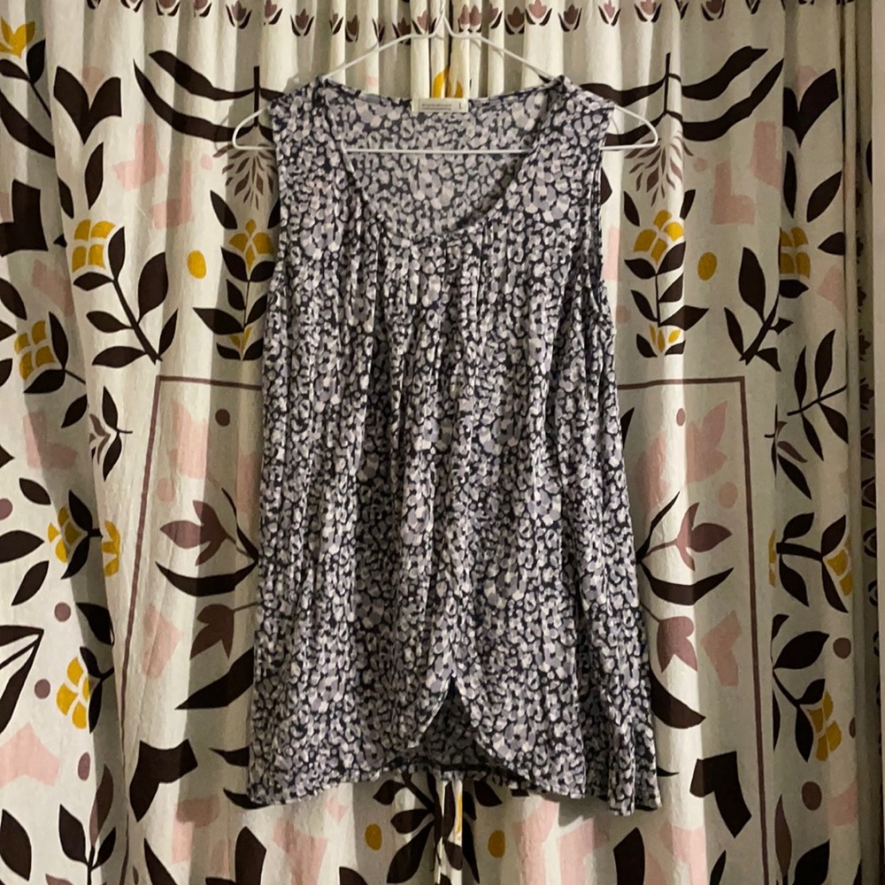 Nursing/Breastfeeding Tank- Blue Leopard Print size Large